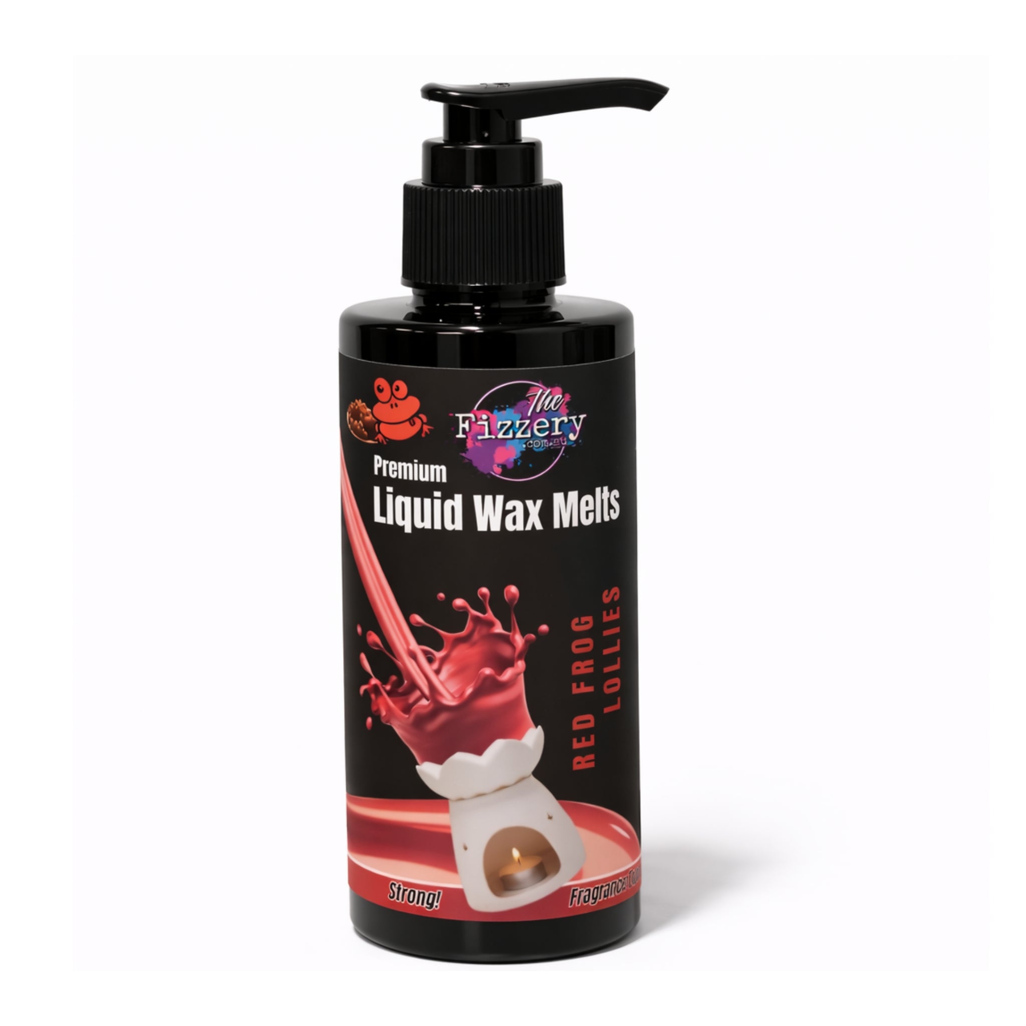 Red Frog Lollies Pump Wax liquid wax melts 200ml bottle front label