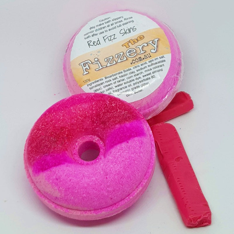 Red Fizz Skins Bath Bomb Donut